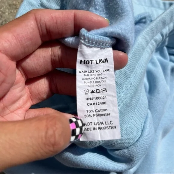 Hot Lava blue logo graphic elastic waist jogger sweat pants